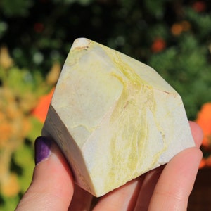 Yellow Jade The Purity & Calmness Crystal Point Yellow Jade Polished Top