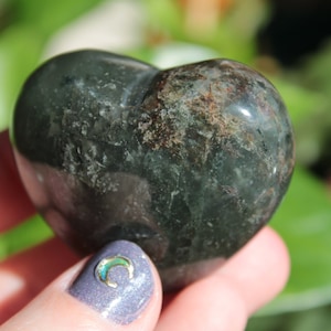 Balance and Renewal Seftonite African Bloodstone Puffy Heart Puff Heart Crystal Gemstone Polished Heart Palm Stone