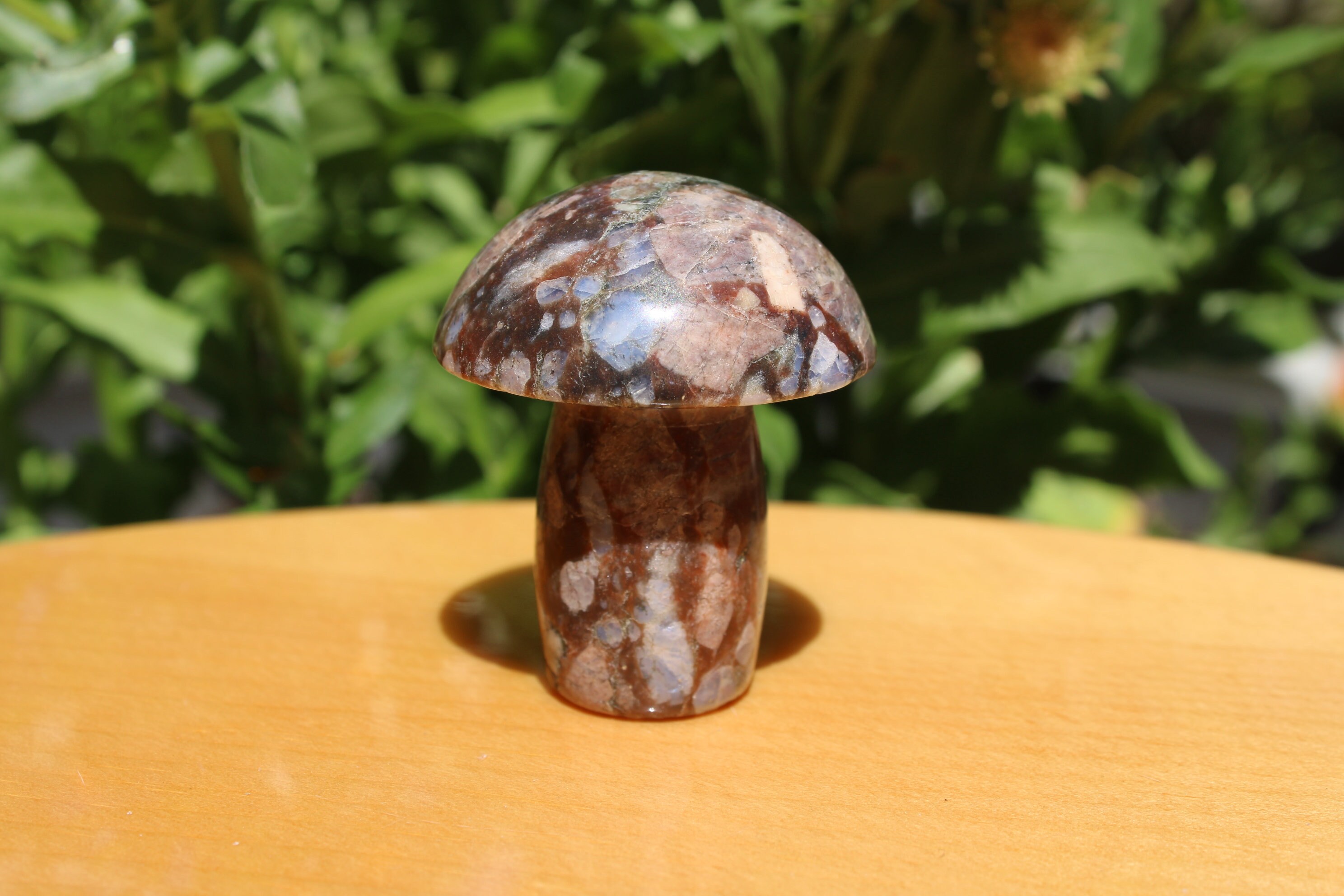 ケセラ ストーン 藍閃石 キノコ彫刻石 自信の結晶 藍閃石 キノコ研磨石