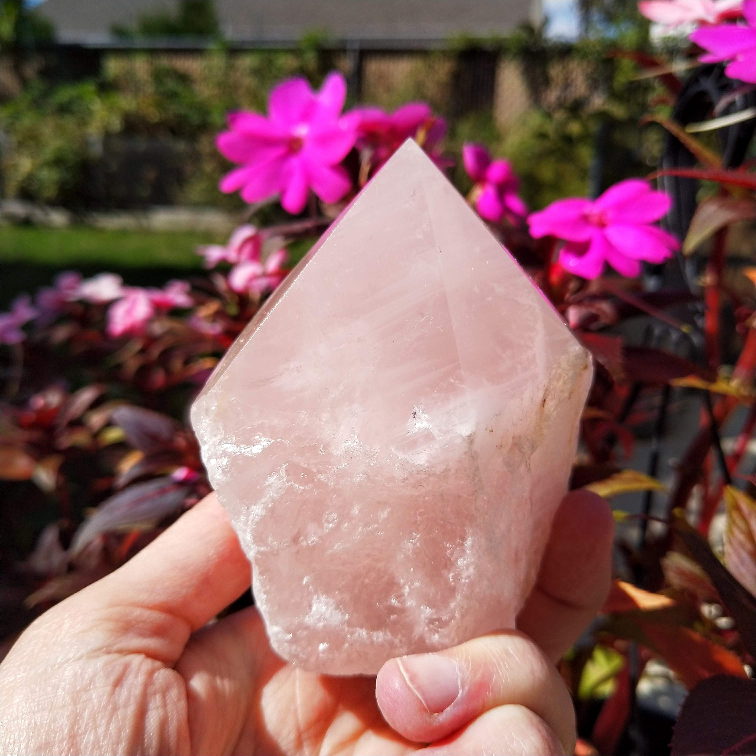 Rose Quartz Point Polished Top Rose Quartz Point the Self Love