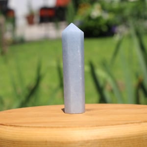 Guardian Angel & Spiritual Guides Crystal Polished Angelite Obelisk Polished Point Stone Self Standing Blue Angelite Gemstone