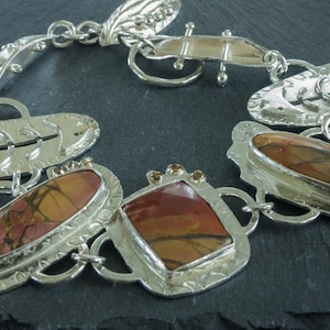 Silver and Cherry Creek Jasper Bracelet
