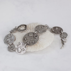 Luna Bracelet, OOAK Fused Silver Bracelet, Sterling Silver, Fused Silver, Cosmos Series, Oxidized Silver Bracelet, Handmade Jewelry