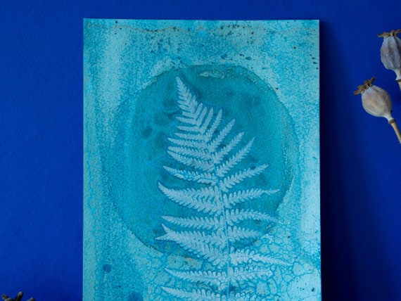 Home Décor Nettle and Fern Original Botanical Cyanotype Print Wall ...
