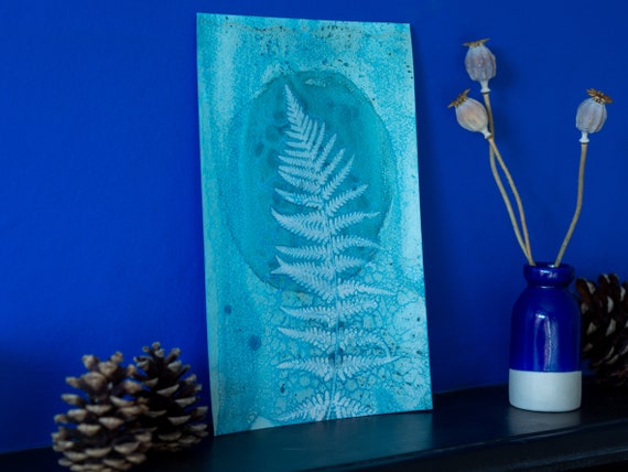 Home Décor Nettle and Fern Original Botanical Cyanotype Print Wall ...