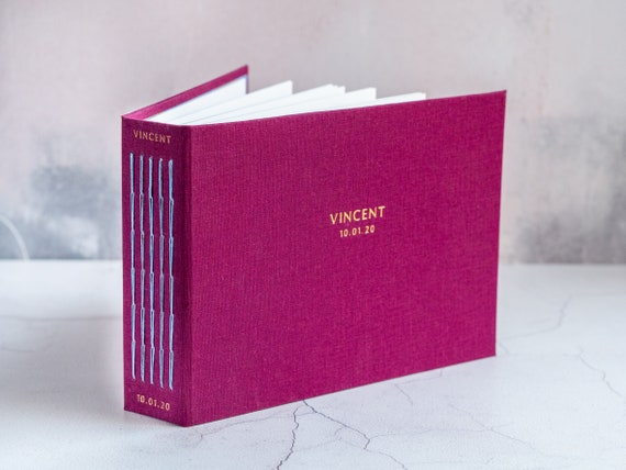 Bespoke Personalised Photo Album Album - Cloth Bound - Hand Bound Fabric Wedding Album / Baby Album - Instax Wedding Guest Book