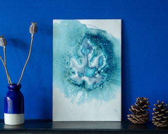 Fig Leaf Cyanotype Print - Originele botanische kunstwerken - Alternatieve natuurfotografie - Blue Sun Print - Natte cyaan - 7,5 x 11 inch