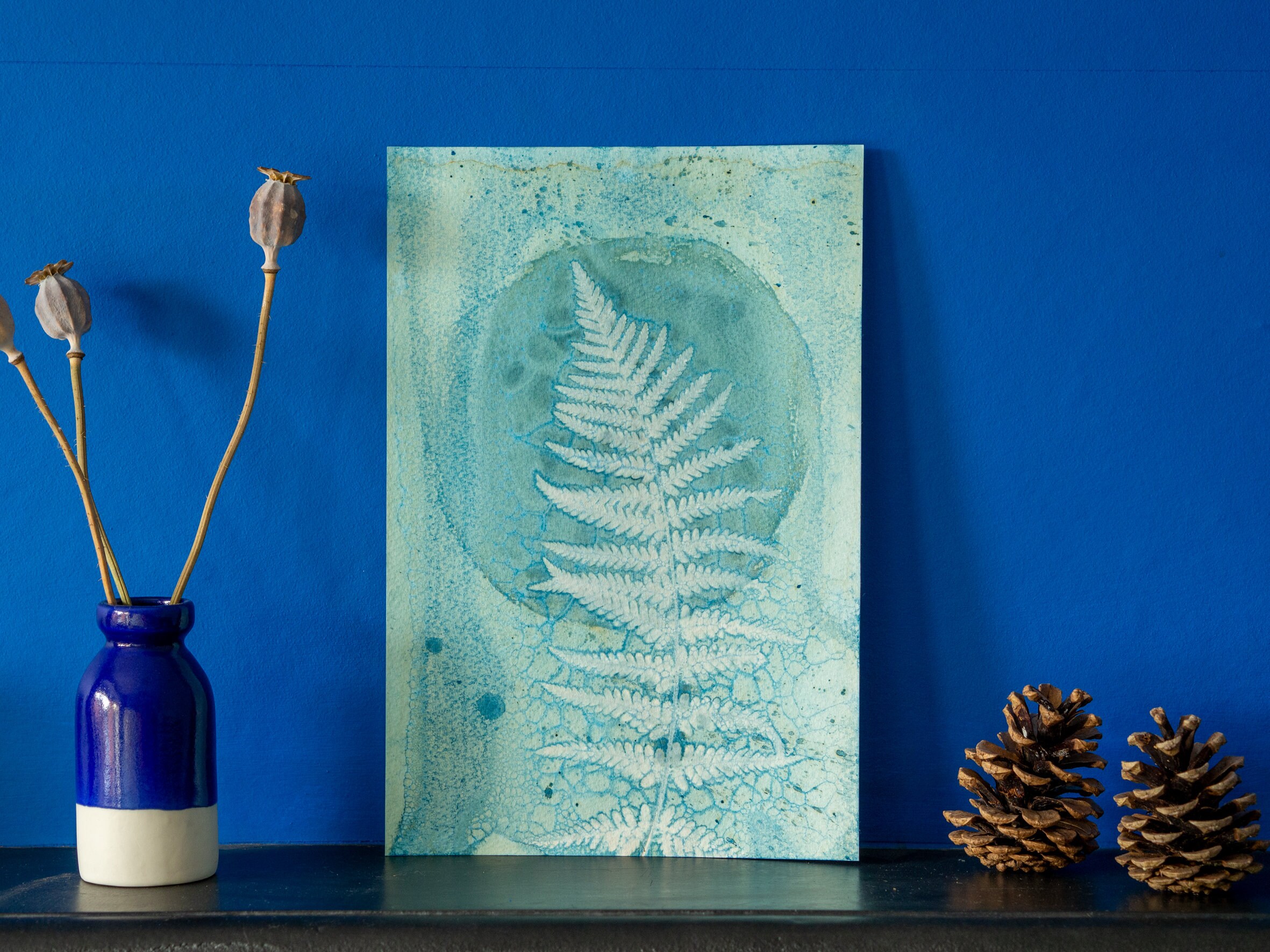 Home Décor Nettle and Fern Original Botanical Cyanotype Print Wall ...