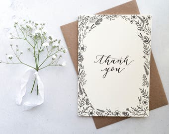 Thank You Card | Originally Hand Lettered Modern Calligraphy Card | Ref: T3