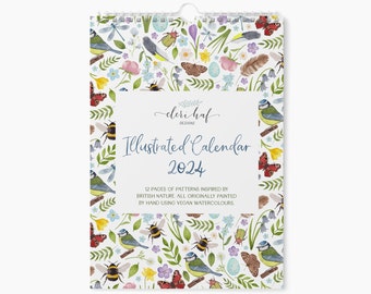 British Nature Illustrated Calendar 2024