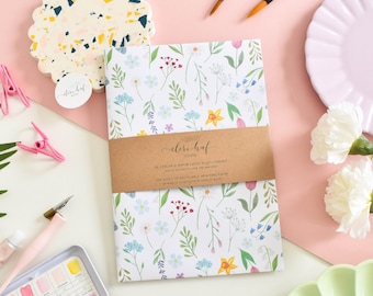 Luxury Floral Wrapping Paper, Recyclable Wrapping Paper Sheets, Illustrated Watercolour Gift Wrap