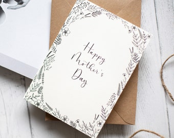 Happy Mother’s Day Card, Hand Lettered Modern Calligraphy Card, Ref: #H9