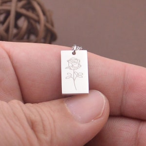 Personalisierte Geburtsblumen-Halskette für Mama-Silber-Geburtsblumen-Halskette-Geburtstagsgeschenk für alle