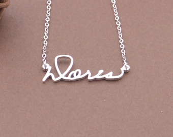 Collar con escritura a mano - Collar con firma personalizada - Collar con firma conmemorativa