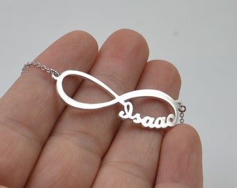 Infinity necklace with name-Infinity name Necklace for girls-Personalized handmade jewelry