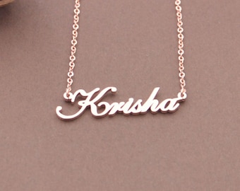 Rose Gold Name Necklace,Custom Name Necklace,Personalized Necklace,Birthday Gift For Girls