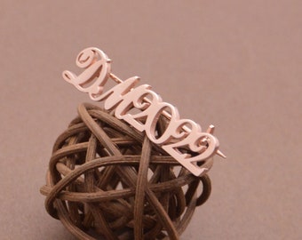 Personalized Name Brooch Pin, Custom Initial Jewelry