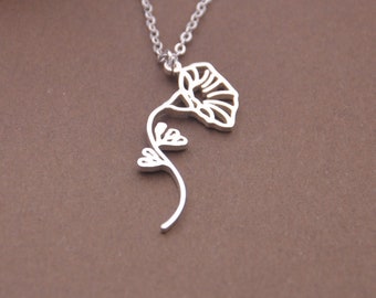 Custom Birth Flower Necklace, Birthday Gift Pendant