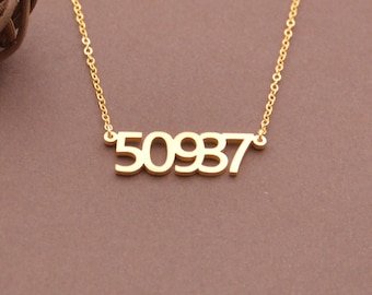 Personalized Number Necklace, Custom Date Pendant,AnniversaryGift For Her