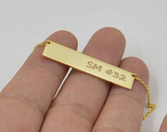 Personalized name bar necklace-you can custom any word-handmade jewelry