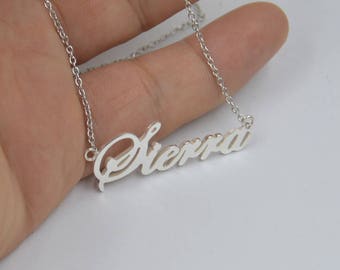 Silver name necklace-custom Christmas necklace-any name jewlery-custom name gift for lovers,Kids