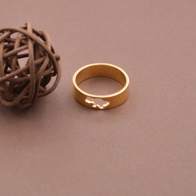 Custom Ukraine Ring,Silver Ukraine Ring Plated 18K Gold,Ukraine Map Ring,Personalized Gift For Best Friend image 3