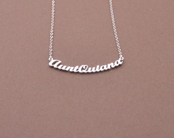 Sterling Silver Phase Necklace-Custom Word Necklace-Birthday gift-Personalized gift for women