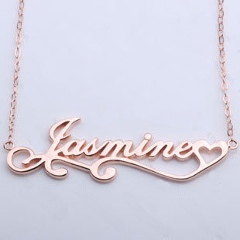 Custom Rose Gold Name Necklacepersonalized Name Etsy