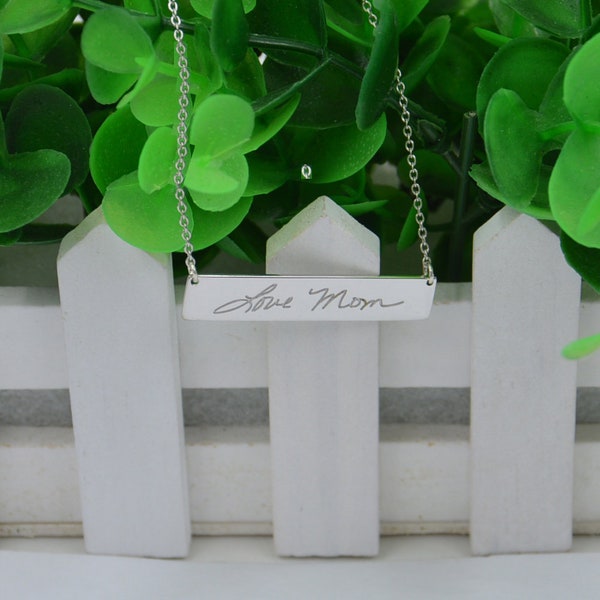 Custom Handwriting gift-handwriting engraved necklace-sterling silver handwriting jewelry-Personalized Christmas gifts