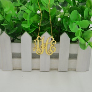 Monogram initial necklace gold,Custom initial necklace,Valentine&#39;s gift for lover