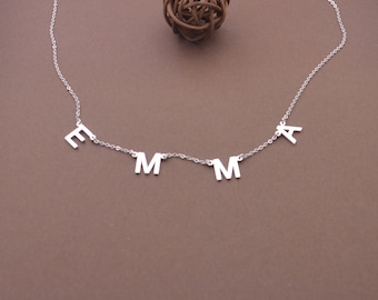 Personalized letter necklace-Silver Initial Necklace-Perfect Birthday Gift-Gifts for Mom