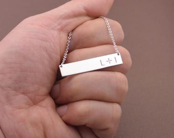 Gold name bar necklace,personalized gift for her