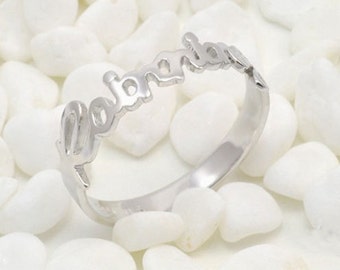 Customized Name ring Sterling Silver- ring with Name of Your Choice-personalized name ring