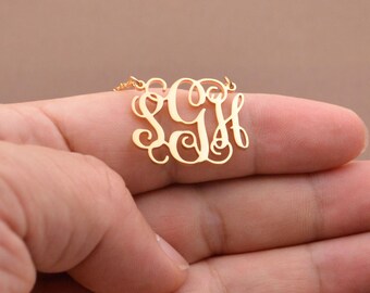 1" Monogram Necklace,Monogrammed Gifts,Custom Birthday Gift,Christmas Gift