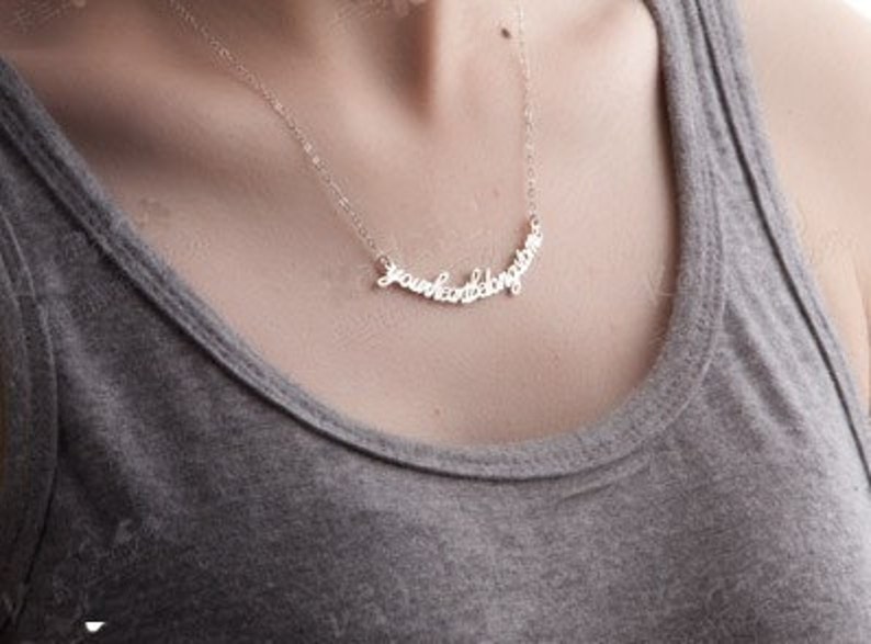 Phrase engraved necklaceword necklacea sentence Etsy