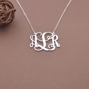 Monogram Necklace-Personalized Monogrammed Initials Necklace-Mother&#39;s day Gift For Her