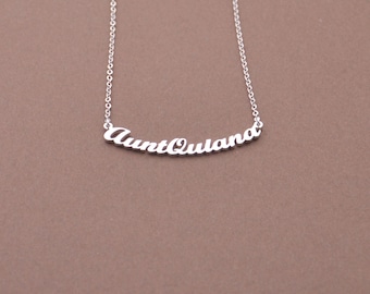 Personalized Silver sentance necklace-word necklace-you can write any sentance-Christmas gift-gift for Mom