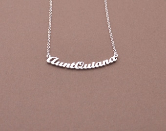 Personalized Silver sentance necklace-word necklace-you can write any sentance-Christmas gift-gift for Mom