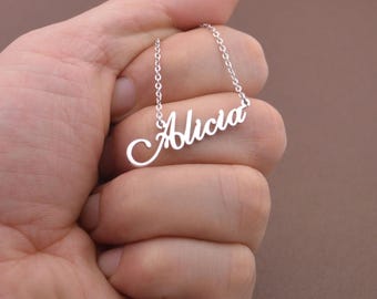 Personalized Name Necklace, Stainless Steel, 14-22 Inch Chain,Non-Tarnish Christmas Gift Jewelry