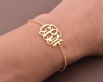 Custom Monogram Initials Bracelet,Mother's Day Gift,Gift For Daughter