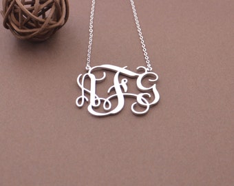 Valentine's Day Sale-Monogram Necklace-Monogram jewelry-Monogram initials necklace-Gift for women