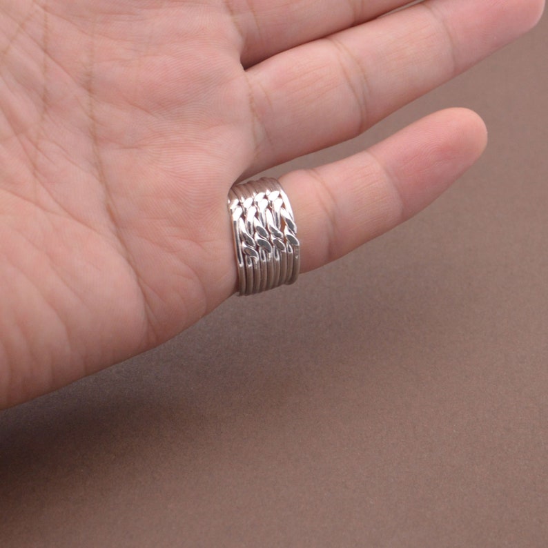 9 Band Puzzle Ring in Sterling Silber-beliebige Größe bestellen-Geschenk für Mama Bild 5