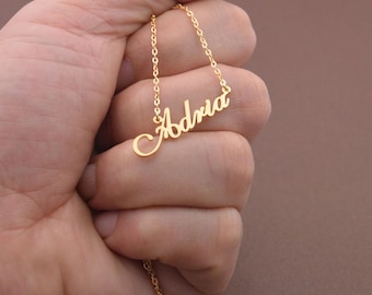 Gold Name Necklace,Personalized Name Pendant,Multiple Fonts,Mother's Day Gifts