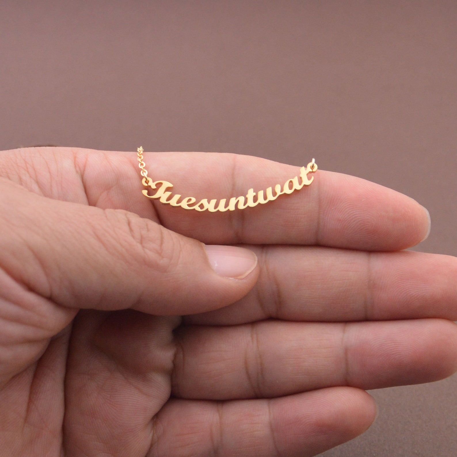 Phrase Engraved Necklaceword Necklacea Sentence Etsy