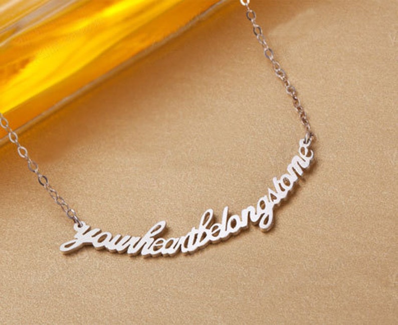 Phrase engraved necklaceword necklacea sentence Etsy