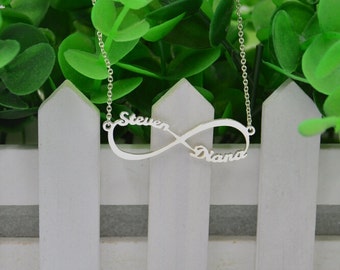Infinity Necklace-Personalized name Infinity Necklace-925 sterling silver name jewelry,custom name necklace gift for lover
