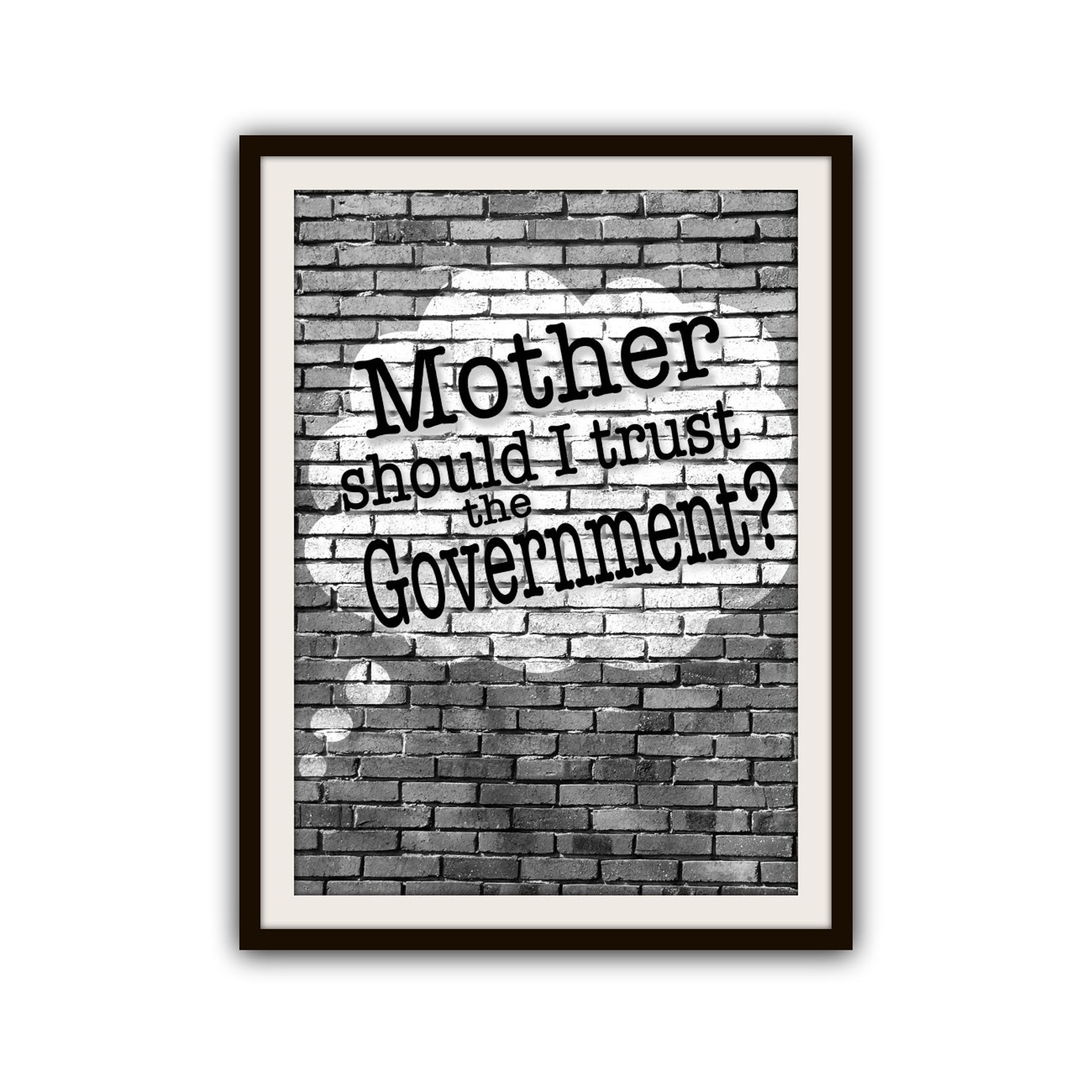 Pink Floyd The Wall Lyrics Typography Music Poster Print it Etsy