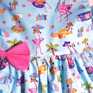 Birthday Party Dress Pink Flamingo Summer Dress Summer Party Dress 3mo.to6yr.Sleeveless or Flutter Handmade USA by  BabyCuteBaby.etsy.com