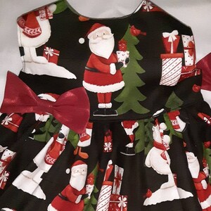 Christmas Baby Toddler Dress Santa Dress Christmas Party Dress Holiday Party Santa Dress Handmade USA Sleeveless or Flutter Sleeve 6mo to5yr