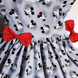 Minnie and Mickey Mouse Dress Birthday Minnie Mickey Party Dress 1st Birthday Dress Mickey Mouse Minnie Party Girls Birthday Gift Handmade